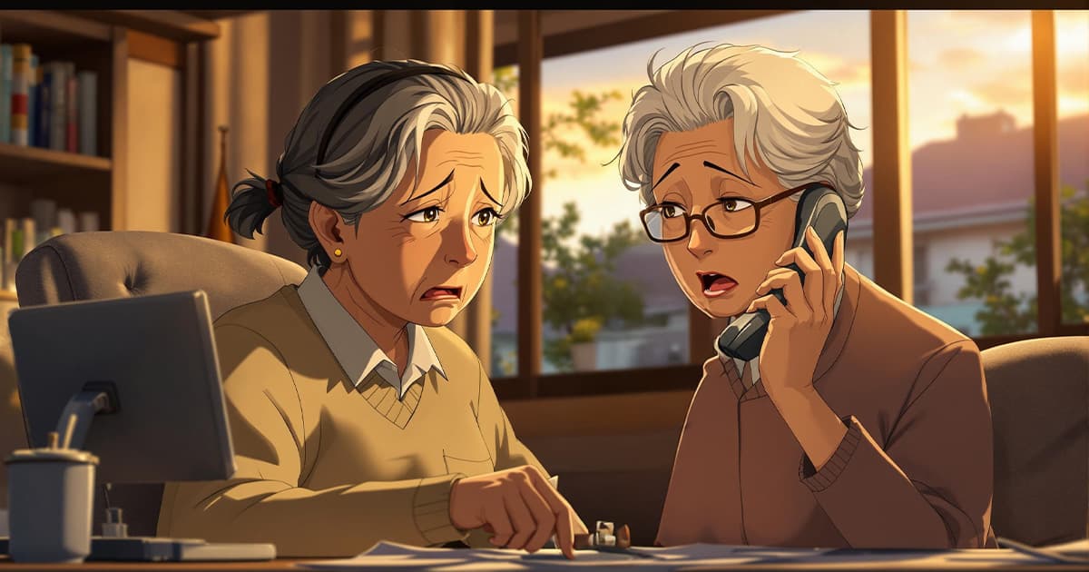 クレジットカード詐欺電話をされている画像