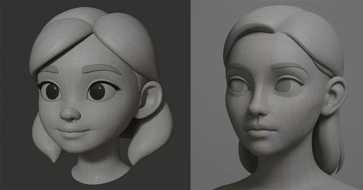 Blenderでの顔モデリング