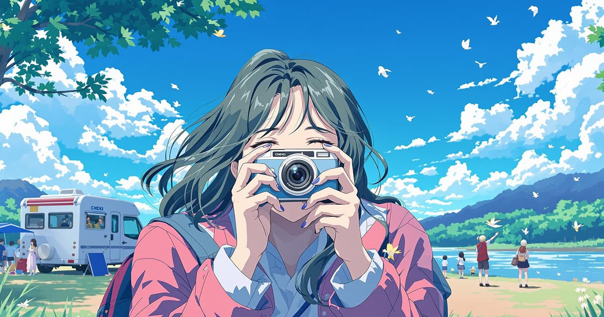 シャッターを切る女性