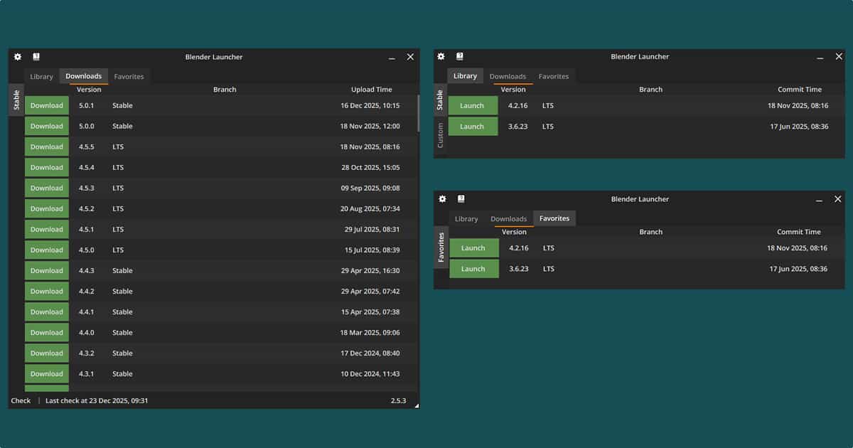 Bkender LauncherV2画面