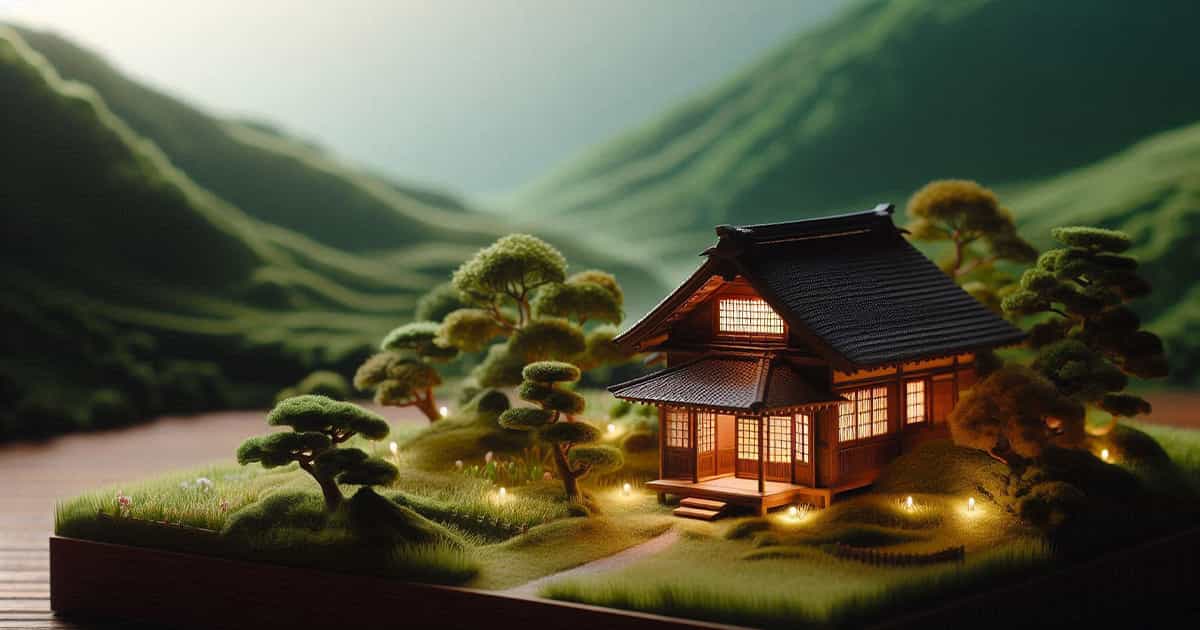 田舎の一軒家のミニチュア