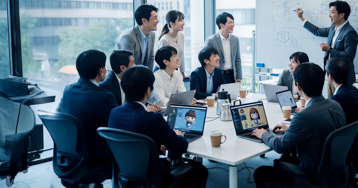 グループ会議をしている